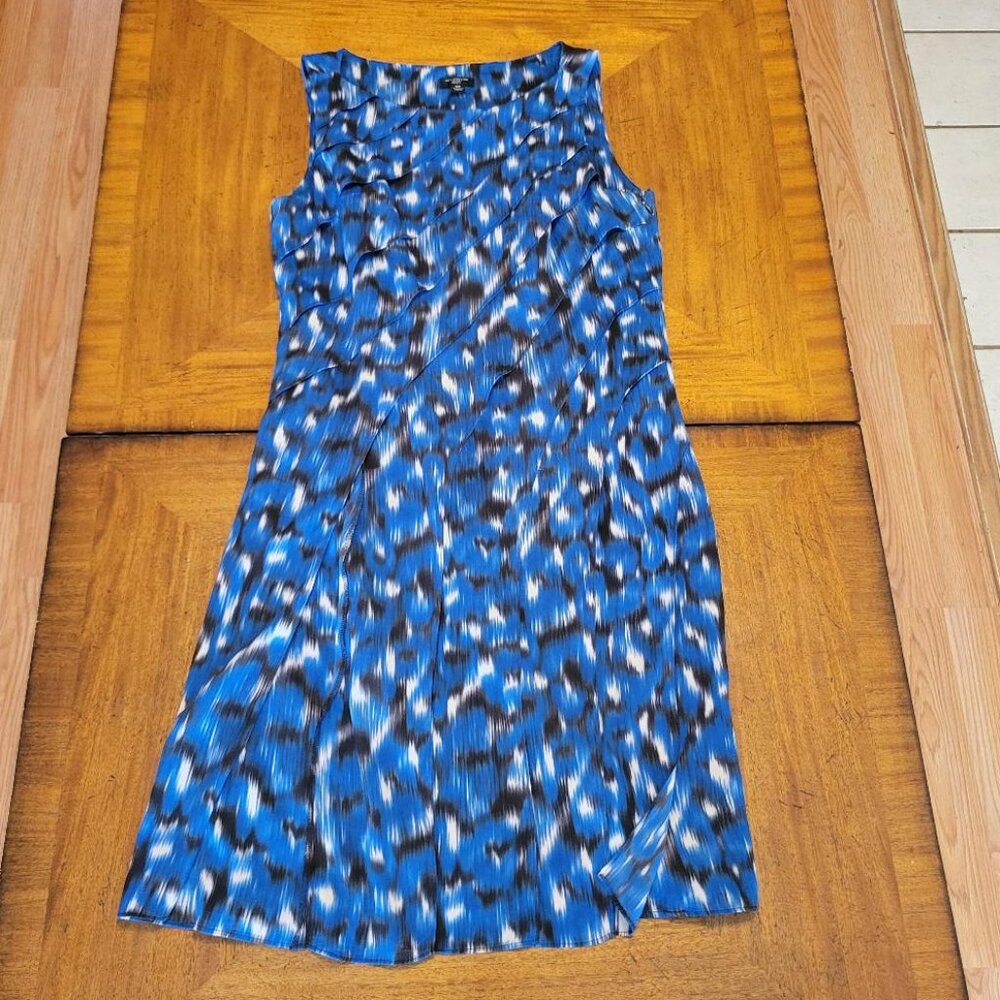 Ann Taylor Blue Patterned Layered Dress